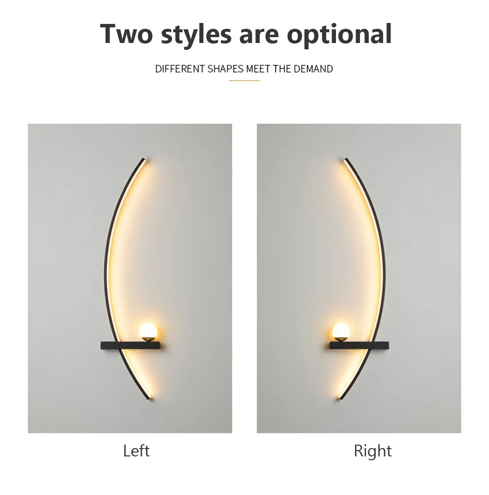 Smart LED Wall Lamp 55/105CM Remote Control Left Right Lighting Bedside Wall Sconces Bedroom Living Room Home Led Lights Lustre
