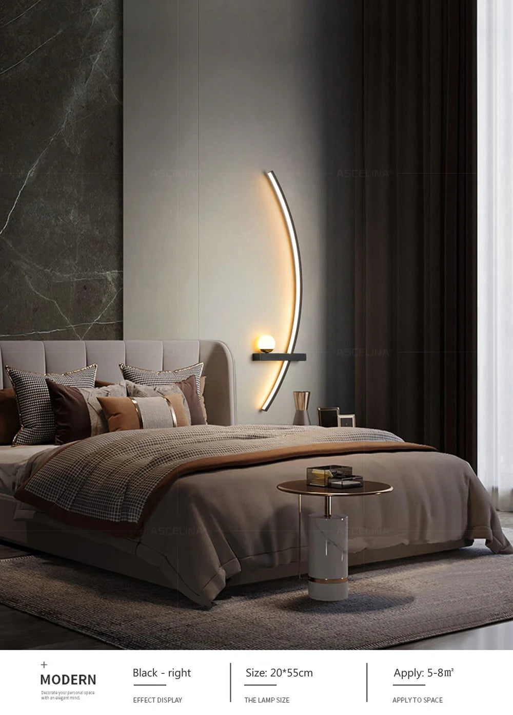 Smart LED Wall Lamp 55/105CM Remote Control Left Right Lighting Bedside Wall Sconces Bedroom Living Room Home Led Lights Lustre