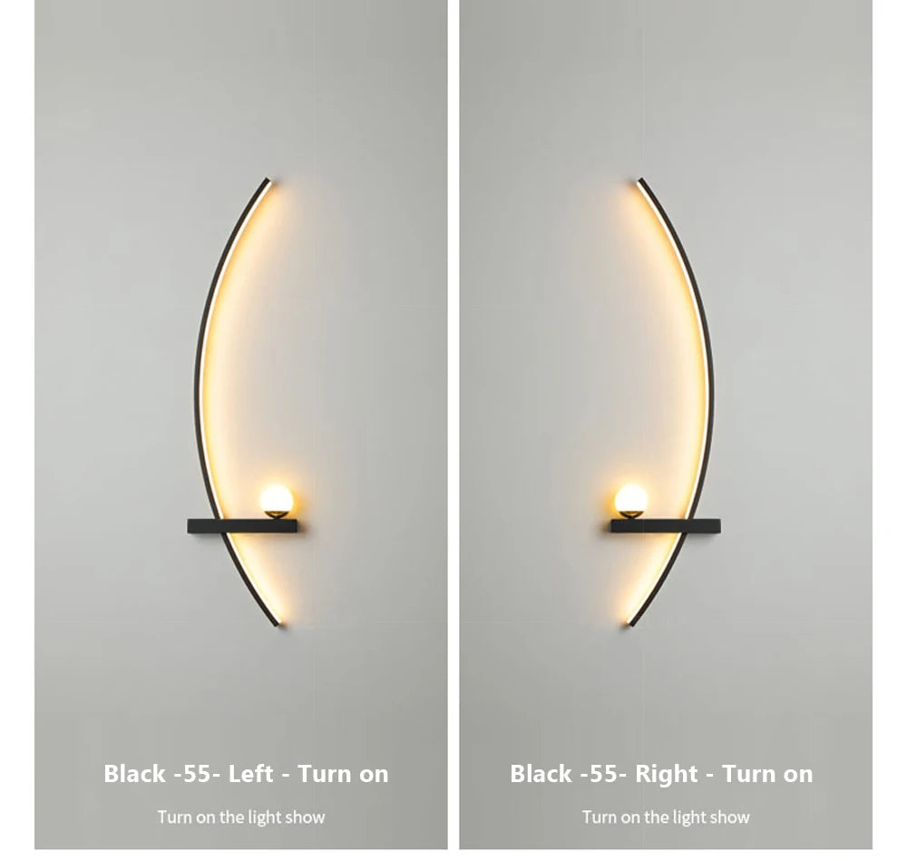 Smart LED Wall Lamp 55/105CM Remote Control Left Right Lighting Bedside Wall Sconces Bedroom Living Room Home Led Lights Lustre